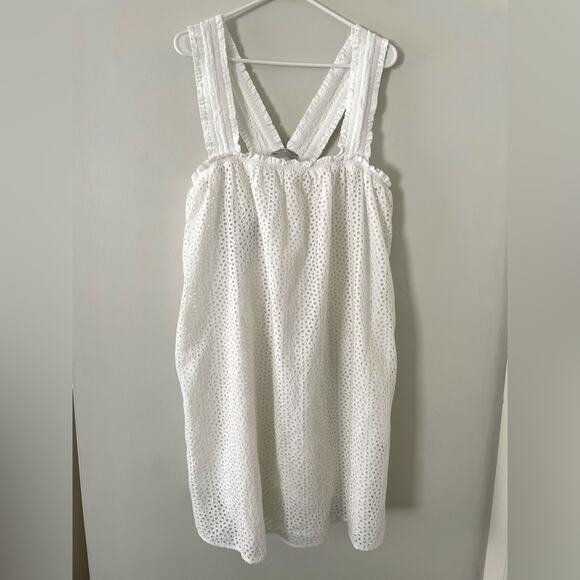 NWT New Everlane The Eyelet Smock Dress in White Size XL - Picture 4 of 10